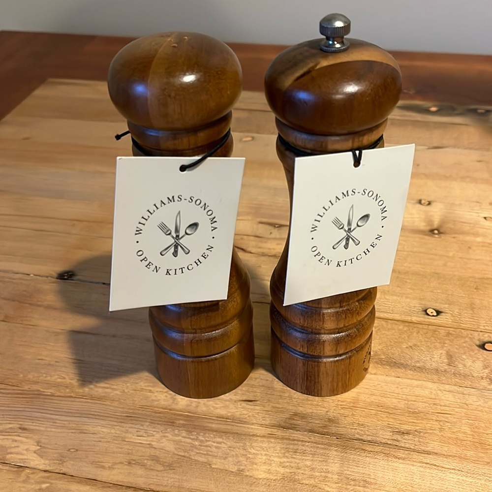 Williams Sonoma Wooden Salt Shaker and Pepper Grinder